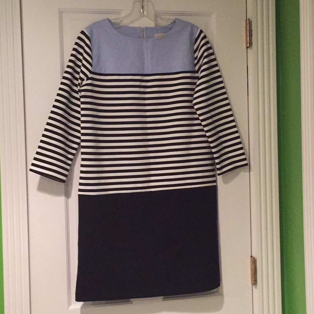Loft Outlet Dress Blue, stripped and black skirt